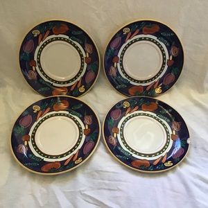4 Vintage Disney 7” Plate Saucer Bread Salad Dessert Lunch Vegetables Stoneware